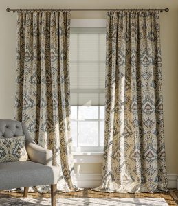 Roman Shade and Drapery Color Lux Drapery_Kalahari Truffle, Cellular_Castle Peak